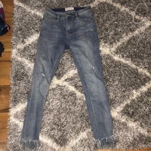 Free People Frayed Skinny Jeans
